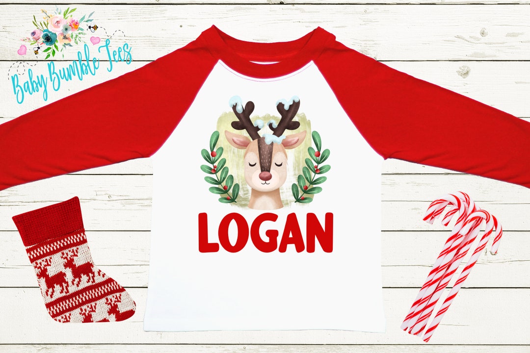 Boys Reindeer Shirt // Kids Christmas Shirt // Personalized Etsy