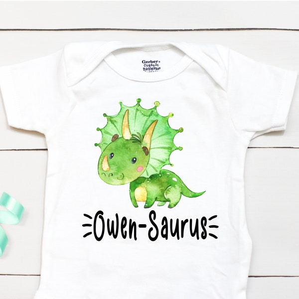 Dinosaur Name Bodysuit // Baby Boy Outfit // Baby Dinosaur // Baby Nursery // Baby Shower Gift // Custom Name // Kids Shirt / Onesies®