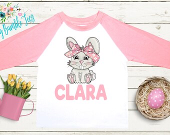 Girls Easter Bunny Shirt // Kids Easter Shirt // Personalized Name // Toddler Easter Bunny Shirt // Kids Easter Rabbit Shirt // Custom Shirt