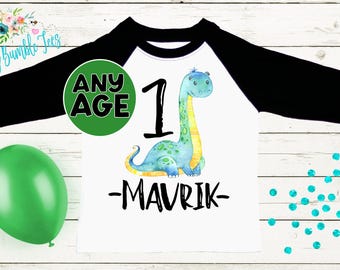 Boys Dinosaur Birthday Shirt, Kids Birthday Shirt, Custom Name Birthday Tee, Boy Birthday shirt, Boy Birthday Party T-Shirt, Personalized