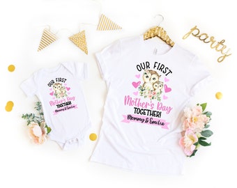 First Mother's Day Shirts / Our First Mothers Day Matching Shirts Set / Personalized Name / First Mothers Day / Mother's Day Gift / Owl