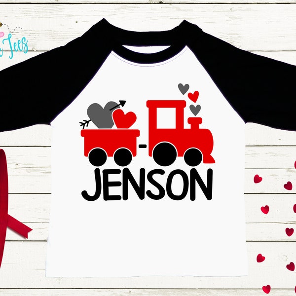 Valentines Day Train Shirt // Personalized Name // Valentine // Boy Shirt // Train // My First Valentines Day // Toddler Shirt // kids shirt