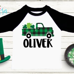 St Patricks Day Truck Shirt // Personalized Name // St Patricks Day // Boy Shirt // Clover // St Paddys Day // Toddler Shirt // kids shirt