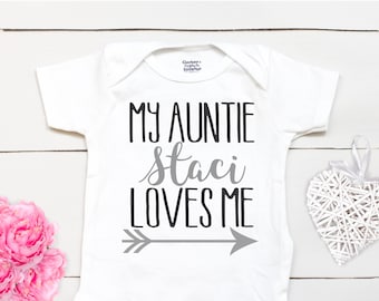 My Auntie Loves Me Onesie® // Aunt Onesie® // Aunt Gift // Baby Shower Gift // My Aunt Loves Me Bodysuit  // Baby Girl Outfit // Baby Boy