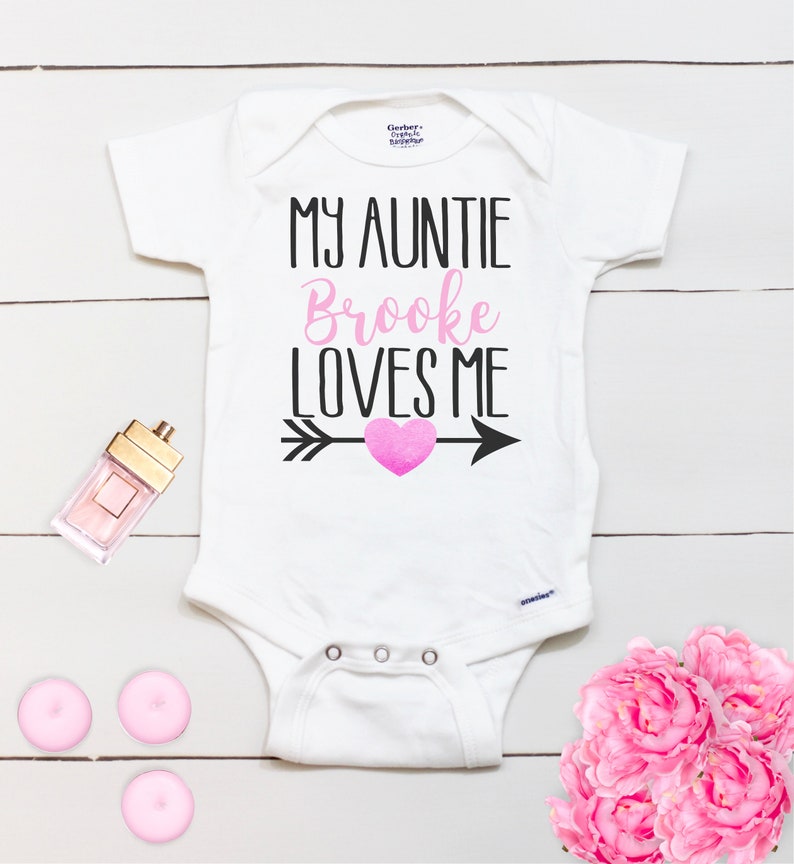 My Auntie Loves Me Onesie® // Aunt Onesie®// Aunt Gift // Baby Etsy