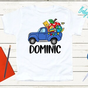 School Truck Name // Custom School Shirt // Boys School Shirt // Back To School Shirt //  First Day Of School / Toddler Shirt / Kids School