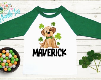 St Patricks Day Dog Shirt // Boys St Patricks Day Shirt // St Paddy's Day // Toddler Shirt // Kids St Patricks Shirt // Puppy Dog Name Shirt