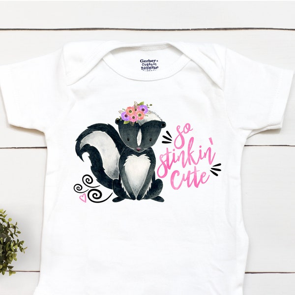 So Stinkin Cute ® // Skunk ® // Baby Girl ® // Newborn  // Baby Skunk  // Baby Shower Gift // Funny  Onesies® Brand