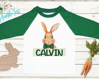 Boys Easter Bunny Shirt // Kids Easter Rabbit Shirt // Personalized Name // Toddler Easter Shirt // Custom Name Shirt // Easter T Shirt