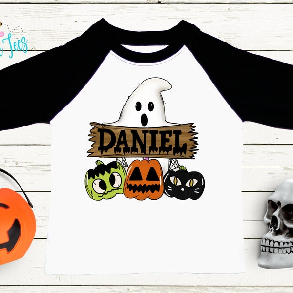 Boys Ghost Shirt // Personalized Name Shirt // Boys Halloween Shirt // Pumpkin Patch Shirt // Kids Halloween Shirt // Kids Fall Shirt