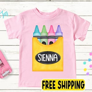 Girls Back to School Shirt – Kids Personalized First Day of School Tee – Preschool Pre-K, Kindergarten, First Grade Shirt -  School Outfit