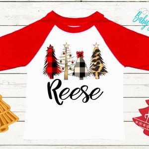 Christmas Tree Shirt // Personalized Name // Christmas // Girl T Shirt // Truck // Girls Christmas Shirt // Christmas Trees // Toddler Shirt