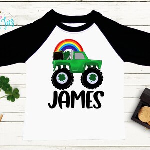 St Patricks Day Monster Truck Shirt - Personalized Name - St Patricks Day - Boy Shirt - St Paddys Day - Toddler Shirt - kids shirt