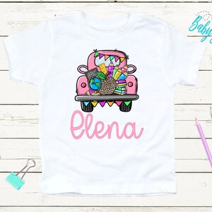 School Truck Name // Custom School Shirt // Girls School Shirt // Back To School Shirt //  First Day Of School / Toddler Shirt / Kids School