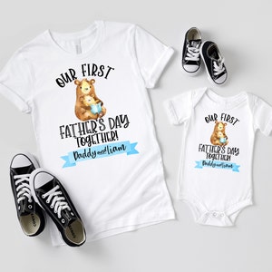 First Father&#39;s Day Shirts / Our First Fathers Day Matching Shirts Set / Personalized Name / First Fathers Day / Father&#39;s Day Gift / Bear