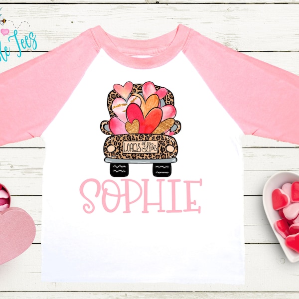 Valentines Day Shirt // Personalized Name // Valentine // Girl Shirt // Truck // Girl Valentine Shirt  // Toddler Shirt // kids shirt