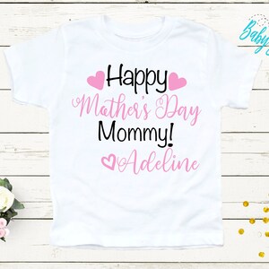 Happy Mother's Day Shirt / Personalized Name / Mothers Day / Mother's Day Gift / Baby Shower Gift / Baby Girl Clothes / Gift / Kids Shirt