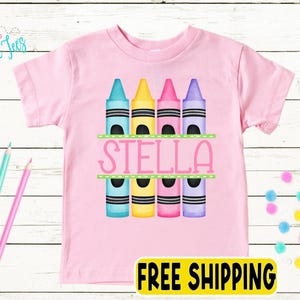 Girls Back to School Shirt – Personalized First Day of School Tee – Custom Name Preschool or Kindergarten Shirt – Retro Kids Pre-K Outfit