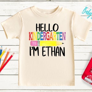 Hello Kindergarten Shirt // Custom Kindergarten Shirt // Back To School Shirt // First Day Of School // Boys School Shirt // Kids School