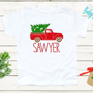 Christmas Truck Shirt // Personalized Name // Christmas // Boy T Shirt // Truck // My First Christmas // Christmas Tree // Toddler Shirt