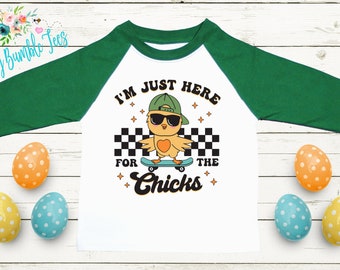 I'm Just Here For The Chicks Shirt // Kids Easter Shirt // Boys Easter Shirt // Toddler Easter Shirt // Funny Easter Shirt // Easter Gift