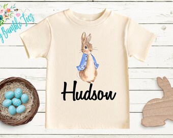 Boys Easter Bunny Shirt // Kids Easter Rabbit Shirt // Personalized Name // Toddler Easter Shirt // Custom Name Shirt // Easter T Shirt