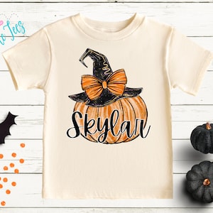 Halloween Pumpkin Shirt // Personalized Name T-Shirt // Pumpkin Patch // Custom Name // Toddler shirt / Kids Shirt / Girls  Halloween Shirt