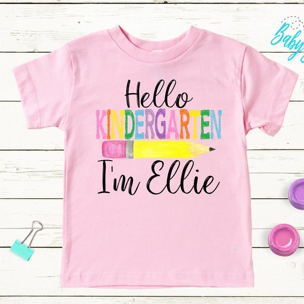 Hello Kindergarten Shirt / Girls Kindergarten Shirt / Back To School Shirt / First Day Of School / Girls School Shirt / Kids School Shirt