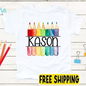 Kids Back to School Shirt – Personalized First Day of School Tee – Custom Name Preschool or Kindergarten Shirt – Retro Kids Pre-K Outfit