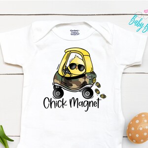 Chick Magnet  - Easter Kids  - Boy  - Kids Easter Shirt - Baby Boy - Easter Chick - Toy Car - Funny Easter Shirt