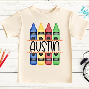 Crayon Name Shirt // Boys School Shirt // Back To School Shirt // First Day Of School // Toddler Shirt // Crayons Name Shirt // Kids school