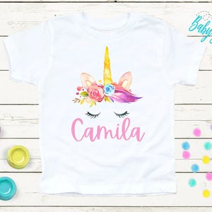 Unicorn Name Shirt - Unicorn Shirt - Girl Shirts - Baby Girl Outfit - Baby Girl Shirt - Toddler Shirt - Kids T Shirt - Custom Name