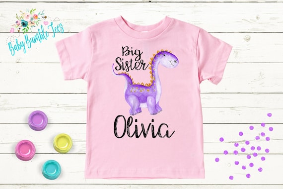 Big Sister Dinosaur Shirt - Personalized name - Big Sister - New Big Sister T shirt - Dinosaur Kid Shirt - Matching Sibling Shirt