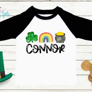 St Patricks Day Shirt // Personalized Name // St Patricks Day // Boy Shirt // Clover // St Paddys Day // Toddler Shirt // kids shirt // Gold