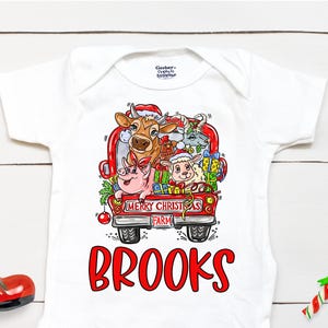 Christmas Truck  - Personalized Name - Christmas - Boy  - Truck  - My First Christmas - Farm Truck - Toddler