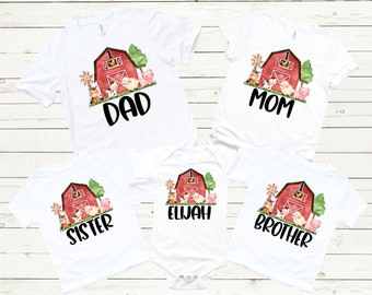 Farm Family Birthday Shirts / 1st Birthday Shirt/ Boy Birthday Shirt  / First Birthday / Matching shirts / Mom and Dad of the Birthday Boy