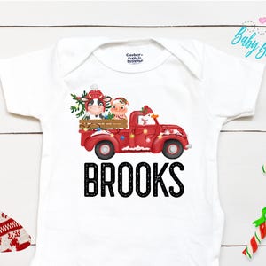 Christmas Truck  - Personalized Name - Christmas - Boy  - Truck  - My First Christmas - Farm Truck - Toddler