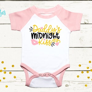 Daddy&#39;s Midnight Kiss Bodysuit  - New Years  - New Years Kids Shirt - Toddler Shirts - New Years Eve Outfit - Kids New Year Shirt