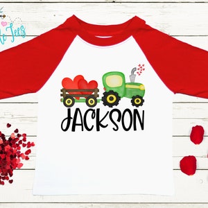 Valentines Day Truck Shirt // Personalized Name // Boys Valentine Shirt // Boy Shirt // Tractor // Valentine Toddler Shirt // kids shirt