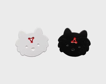 divine dogs yin yang pin set