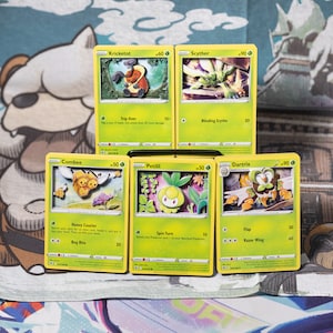 Pokémon Sword & Shield Astral Radiance Shadow Box-kaarten: Kricketot, Scyther, Combee, Petilil, Dartrix