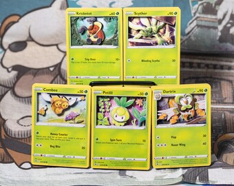 Pokémon Sword & Shield Astral Radiance Shadow Box Cards: Kricketot, Scyther, Combee, Petilil, Dartrix