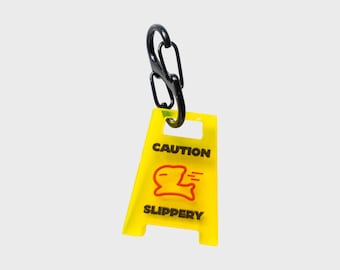 CAUTION: SLIPPERY pet collar tag