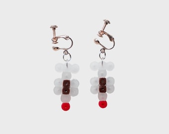 shoyu-tai fuse bead clip-on earrings