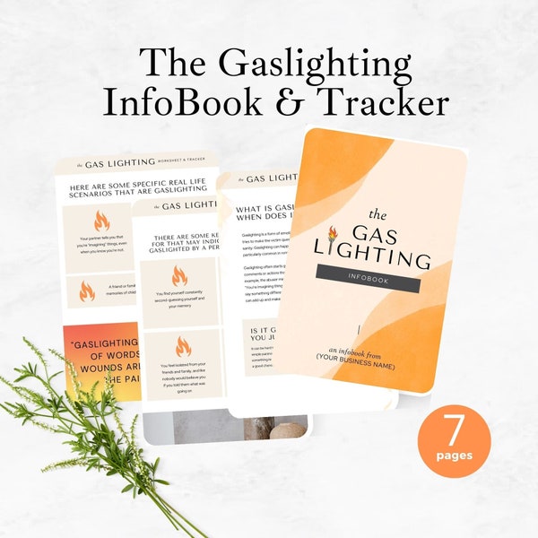 The Gaslighting Infobook, Gaslighting Tracker, Coaching, Worksheet, Handling Abuse, Workbook, Printable, Tracker Templates, Abuse Symptoms