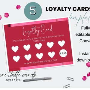 5 Modelos de Cartões de Fidelidade l Cartões para Imprimir l Cartão de Visita l Cartão de Fidelidade l Fidelidade do Cliente l Canva l Cartões Editáveis l Branding Empresarial