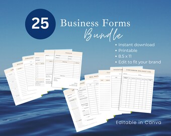 25 Professional Business Office Forms l Editable Forms l Home or Office | Canva Business Templates | Printable Office Forms l Printable