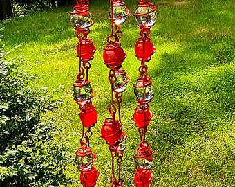 Suncatcher with Red Agate Spheres. Finished with Swarovski Crystals