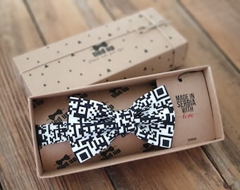 gifts for him, Christmas gift, Barcode Bow tie, Bow tie, Handmade Bow tie, Wedding bow tie, Bow tie for msn, women, Bow tie for kids.