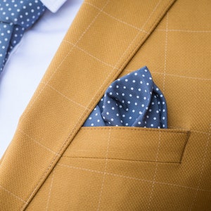 gifts for him Gray Pocket Square With Whiite Dots, Handmade Pocket Square,  Wedding, Grooms Attire, Pocket Square, Wedding Pocket Square